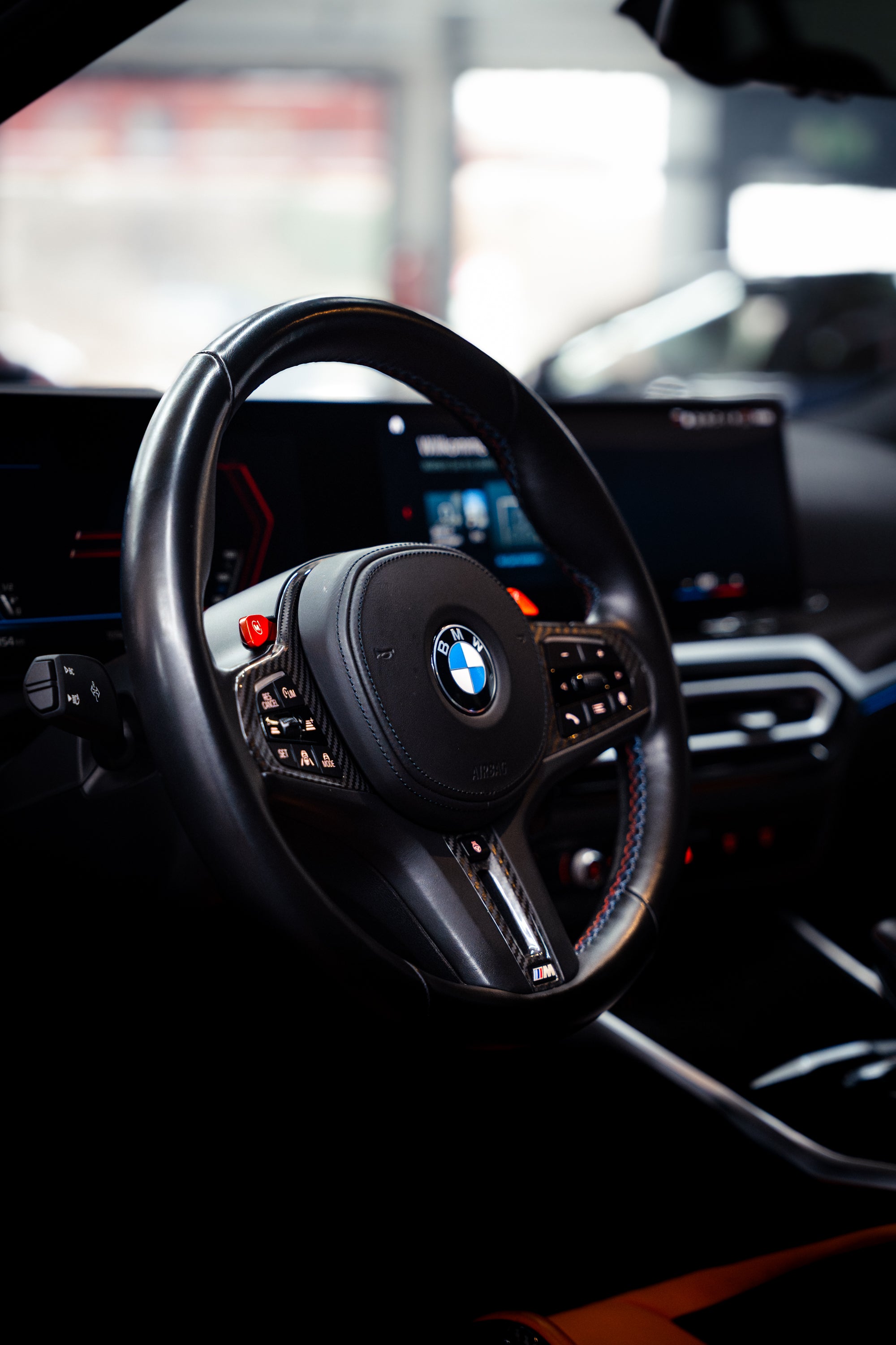 SMN Blue/Orange Keyring compatible with BMW M3 G81 with 700HP